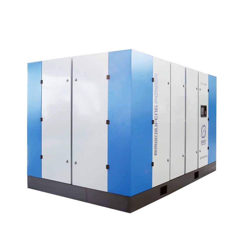 220kw Compressore d'aria a vite a due stadi 300hp Magnete permanente orizzontale Compressore a due stadi