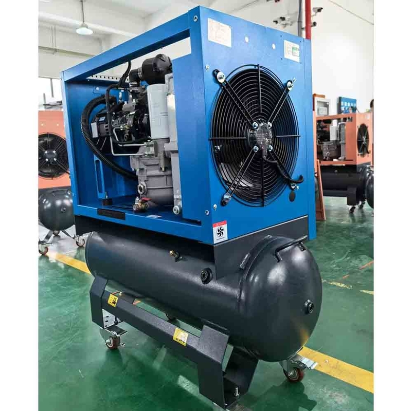 Jufeng Single-Phase 220V Permanent Magnet Variable Frequency Screw Air Compressor with Air-Cooled Cooling Method